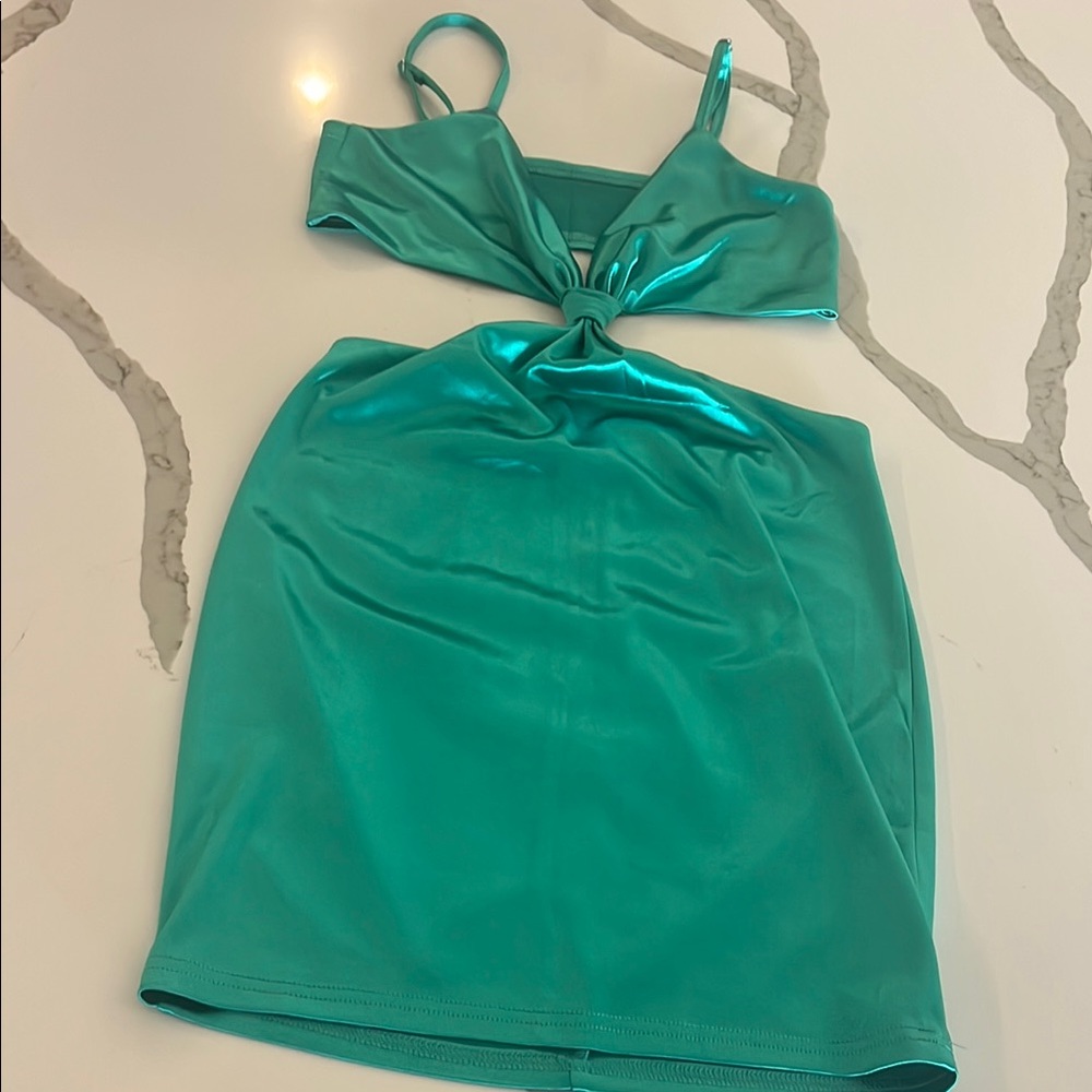 Elegant green mini dress